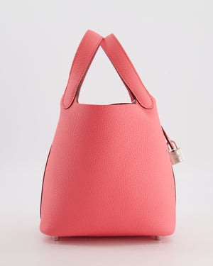 Hermès Picotin Lock 18 Bag in Rose Azalee Clemence Leather with Palladium Hardware