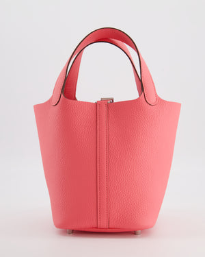 Hermès Picotin Lock 18 Bag in Rose Azalee Clemence Leather with Palladium Hardware