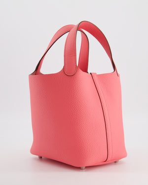 Hermès Picotin Lock 18 Bag in Rose Azalee Clemence Leather with Palladium Hardware