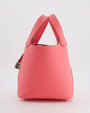 Hermès Picotin Lock 18 Bag in Rose Azalee Clemence Leather with Palladium Hardware