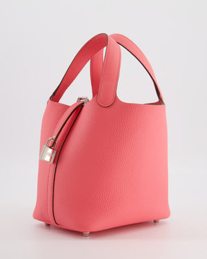 Hermès Picotin Lock 18 Bag in Rose Azalee Clemence Leather with Palladium Hardware