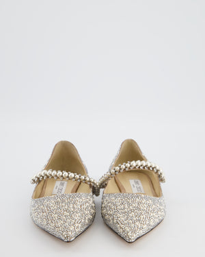 Jimmy Choo Baily Crystal & Pearl Embellished Mary Jane Pumps EU 38.5