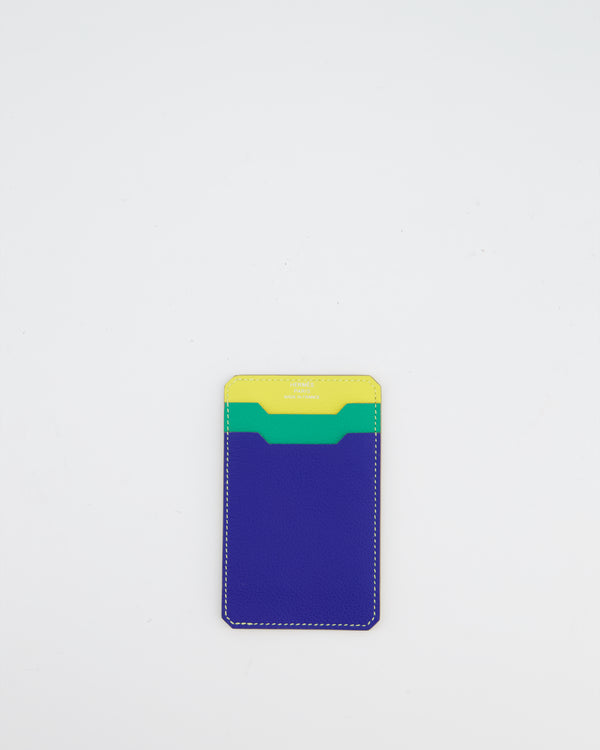 Hermès City 3CC Cardholder in Menthe, Bleu France and Soufre Evercolour Leather