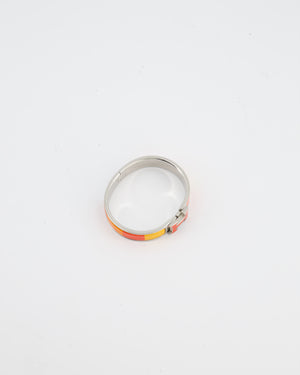 Hermès Clic Clac H Bracelet in Rainbow Orange Enamel with Palladium Hardware