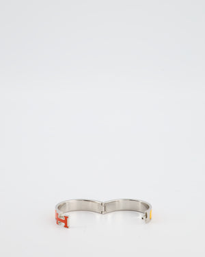 Hermès Clic Clac H Bracelet in Rainbow Orange Enamel with Palladium Hardware
