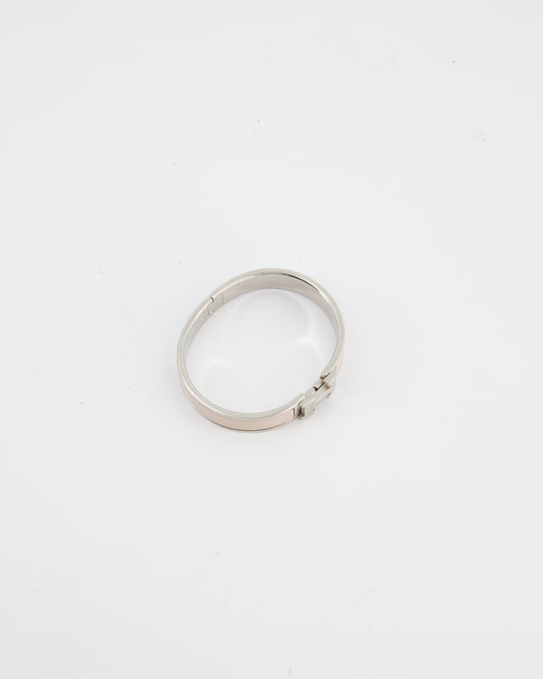 Hermès Clic H Bracelet in Crème Enamel with Palladium Hardware