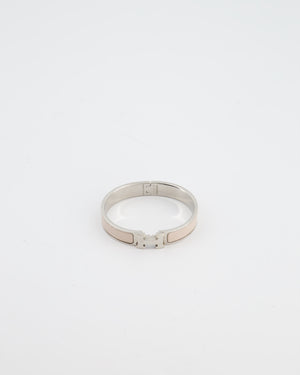 Hermès Clic H Bracelet in Crème Enamel with Palladium Hardware