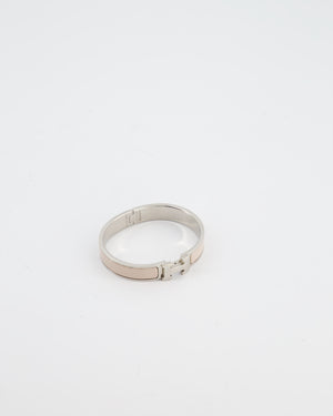 Hermès Clic H Bracelet in Crème Enamel with Palladium Hardware
