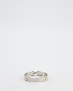 Hermès Clic H Bracelet in Crème Enamel with Palladium Hardware