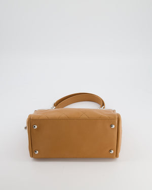 *HOT* Chanel Vintage Camel Brown Soft Frame Bag In Lambskin Leather with Silver Hardware