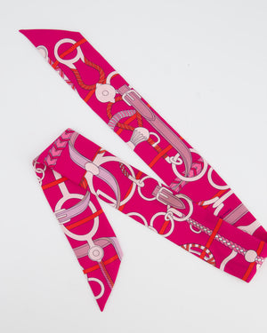 Hermès Fuchsia Silk Panoplie Equestre Twilly