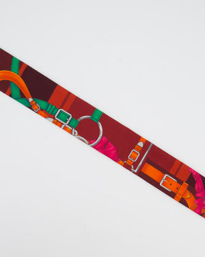 Hermès Silk Red and Purple Grande Manege Prune Twilly Rrp 185£