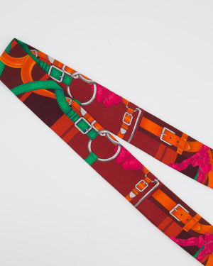 Hermès Silk Red and Purple Grande Manege Prune Twilly Rrp 185£