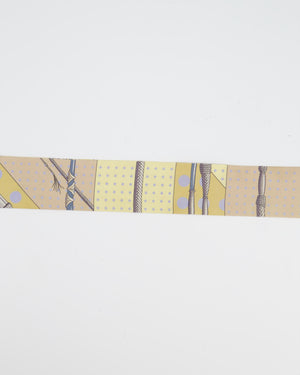 Hermès Yellow and Blue Silk Clic-Clac a Pois Twilly