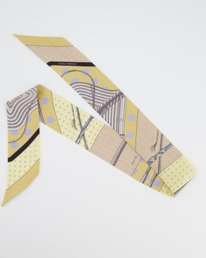 Hermès Yellow and Blue Silk Clic-Clac a Pois Twilly