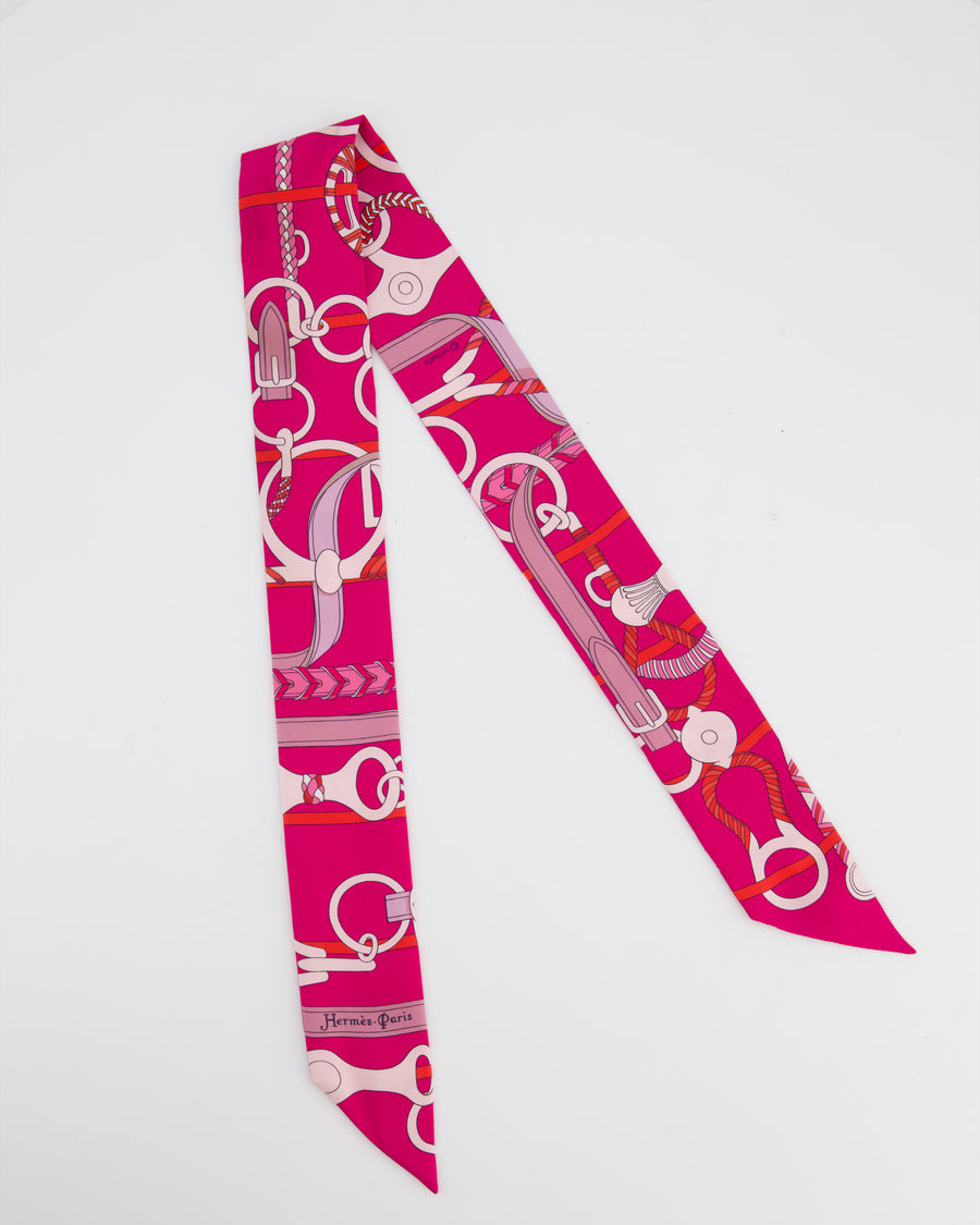 Hermès Fuchsia Silk Panoplie Equestre Twilly