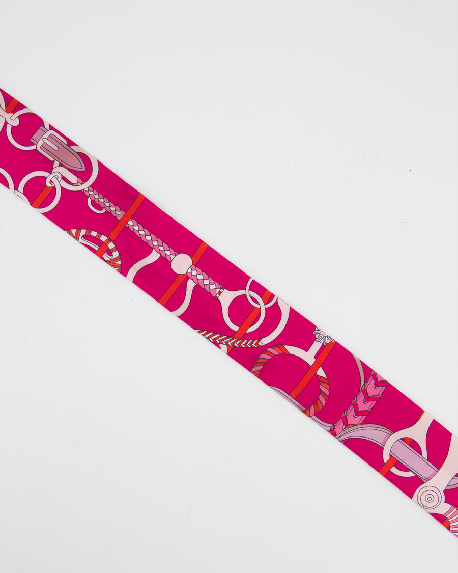 Hermès Fuchsia Silk Panoplie Equestre Twilly