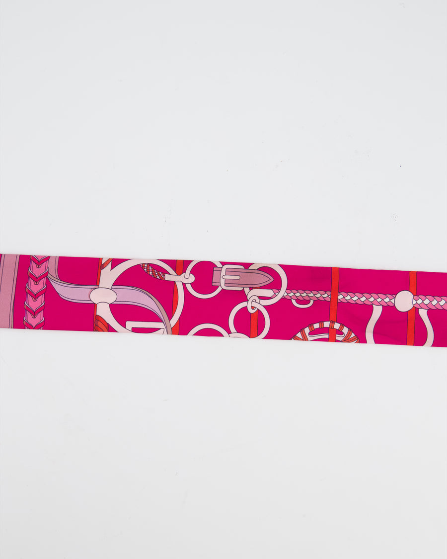Hermès Fuchsia Silk Panoplie Equestre Twilly
