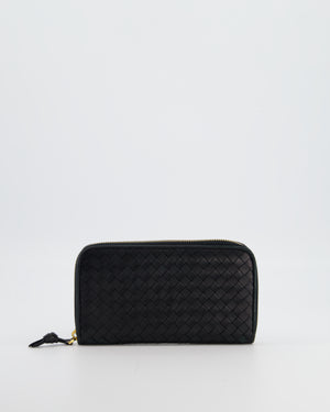 Bottega Veneta Black Intrecciato Long Wallet