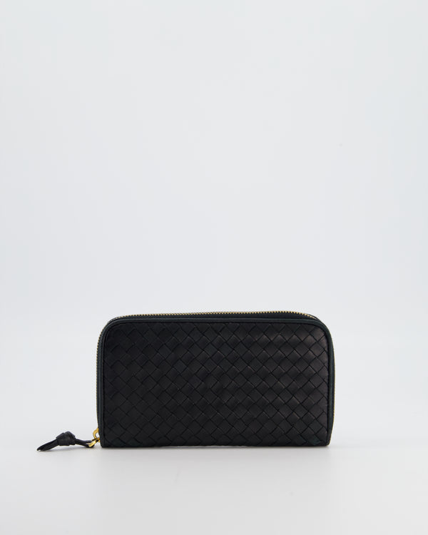 Bottega Veneta Black Intrecciato Long Wallet