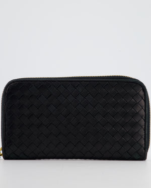 Bottega Veneta Black Intrecciato Long Wallet