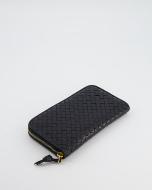 Bottega Veneta Black Intrecciato Long Wallet