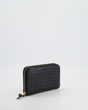 Bottega Veneta Black Intrecciato Long Wallet