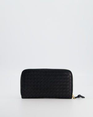 Bottega Veneta Black Intrecciato Long Wallet