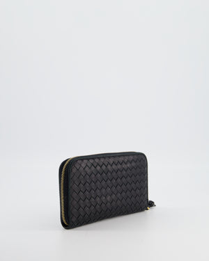 Bottega Veneta Black Intrecciato Long Wallet