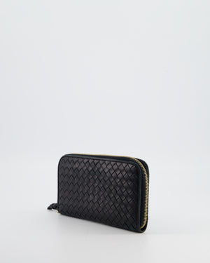 Bottega Veneta Black Intrecciato Long Wallet