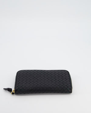 Bottega Veneta Black Intrecciato Long Wallet