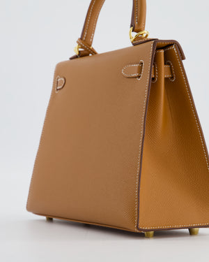 *FIRE PRICE* Hermès Kelly 25 Sellier Bag in Gold Epsom Leather with Gold Hardware