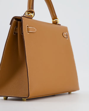 *FIRE PRICE* Hermès Kelly 25 Sellier Bag in Gold Epsom Leather with Gold Hardware
