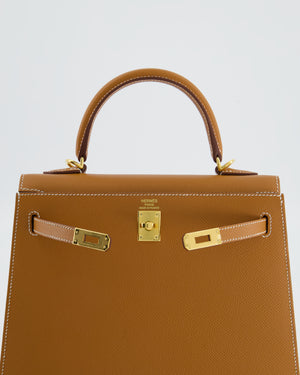 *FIRE PRICE* Hermès Kelly 25 Sellier Bag in Gold Epsom Leather with Gold Hardware