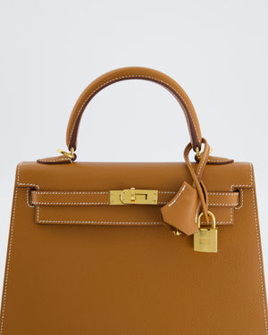 *FIRE PRICE* Hermès Kelly 25 Sellier Bag in Gold Epsom Leather with Gold Hardware