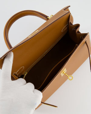 *FIRE PRICE* Hermès Kelly 25 Sellier Bag in Gold Epsom Leather with Gold Hardware