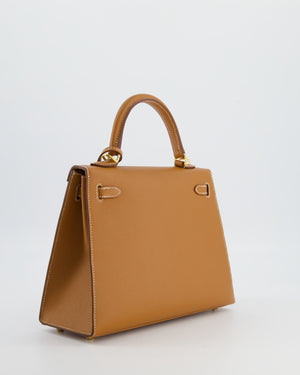 *FIRE PRICE* Hermès Kelly 25 Sellier Bag in Gold Epsom Leather with Gold Hardware