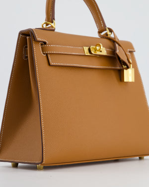 *FIRE PRICE* Hermès Kelly 25 Sellier Bag in Gold Epsom Leather with Gold Hardware