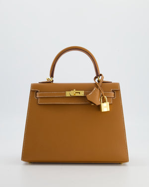 *FIRE PRICE* Hermès Kelly 25 Sellier Bag in Gold Epsom Leather with Gold Hardware