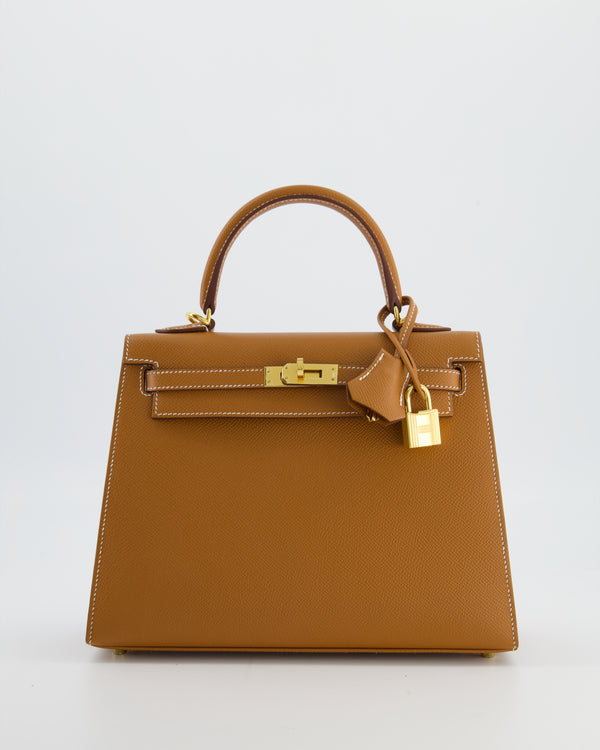 *FIRE PRICE* Hermès Kelly 25 Sellier Bag in Gold Epsom Leather with Gold Hardware