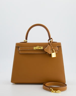 *FIRE PRICE* Hermès Kelly 25 Sellier Bag in Gold Epsom Leather with Gold Hardware