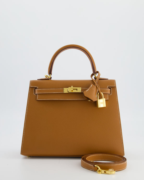 *FIRE PRICE* Hermès Kelly 25 Sellier Bag in Gold Epsom Leather with Gold Hardware