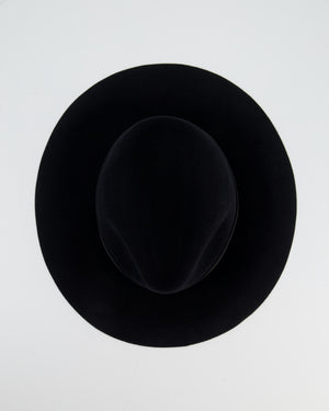 Christian Dior Black Panama Hat with Logo Detail Size 55 cm