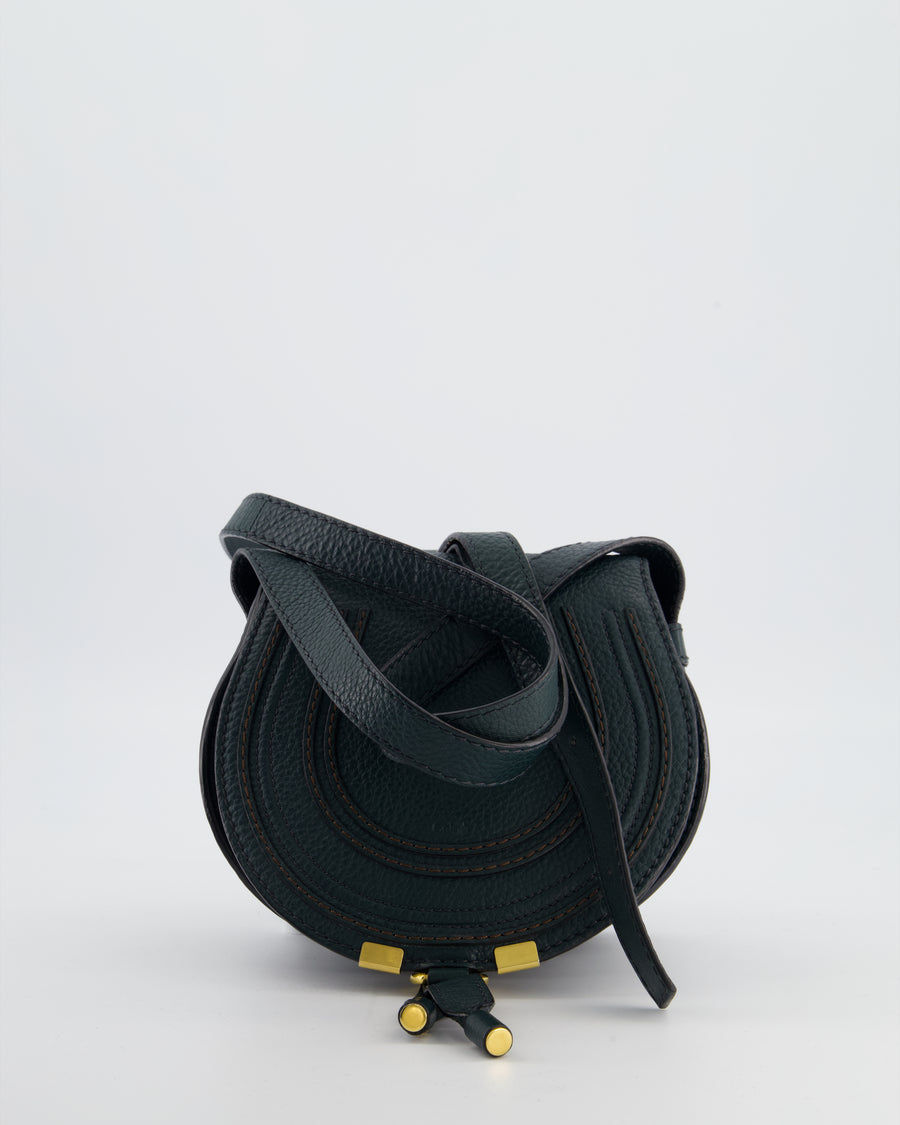 Chloé Forest Green Marcie Cross Body Bag with Gold Hardware