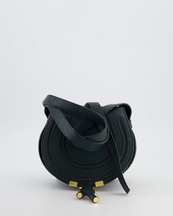 Chloé Forest Green Marcie Cross Body Bag with Gold Hardware