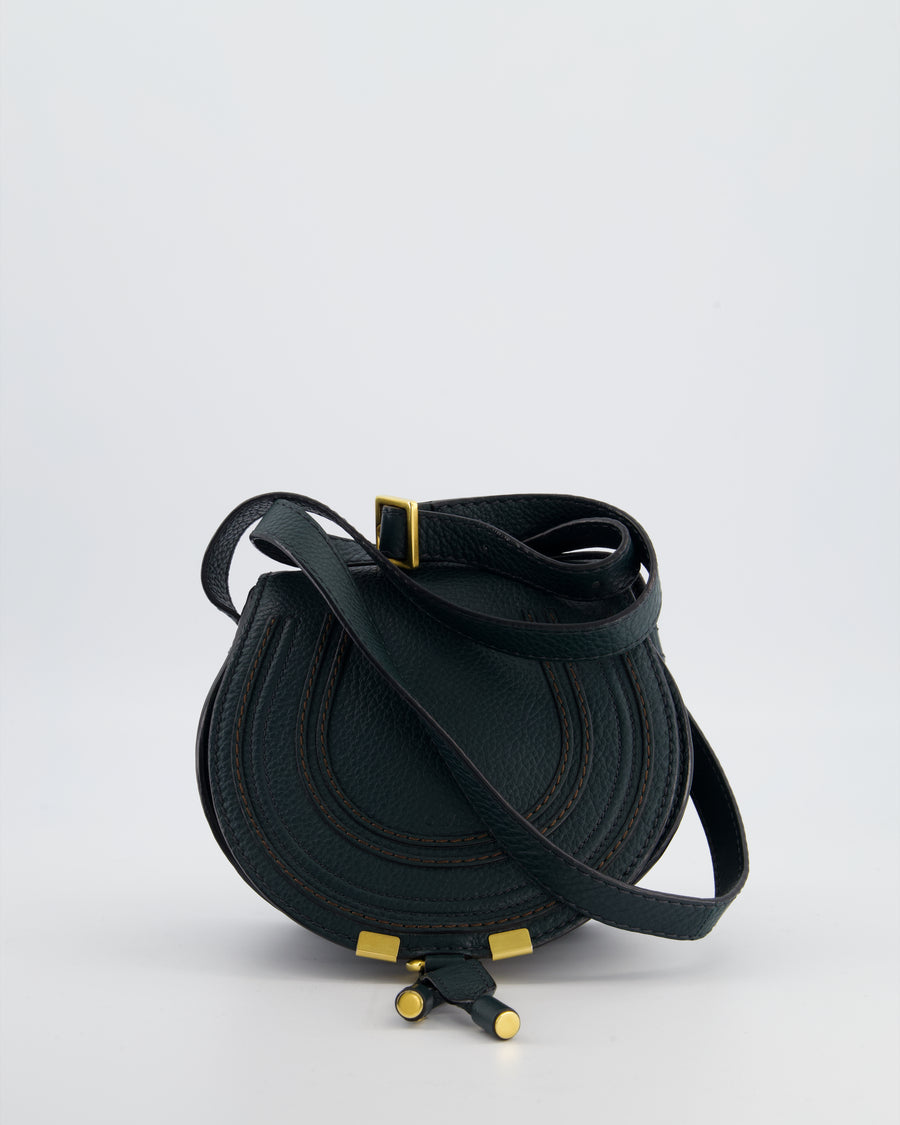 Chloé Forest Green Marcie Cross Body Bag with Gold Hardware