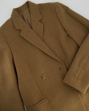 Toteme Brown Oversized Double-Breasted Blazer Size FR 36 (UK 8)
