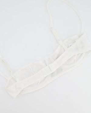 Miu Miu White Knit Bra with Logo Detail Size M (UK 10) RRP £615