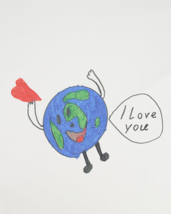 Balenciaga White I Love You Oversized T-Shirt with World Print Detail Size XS (UK 6)