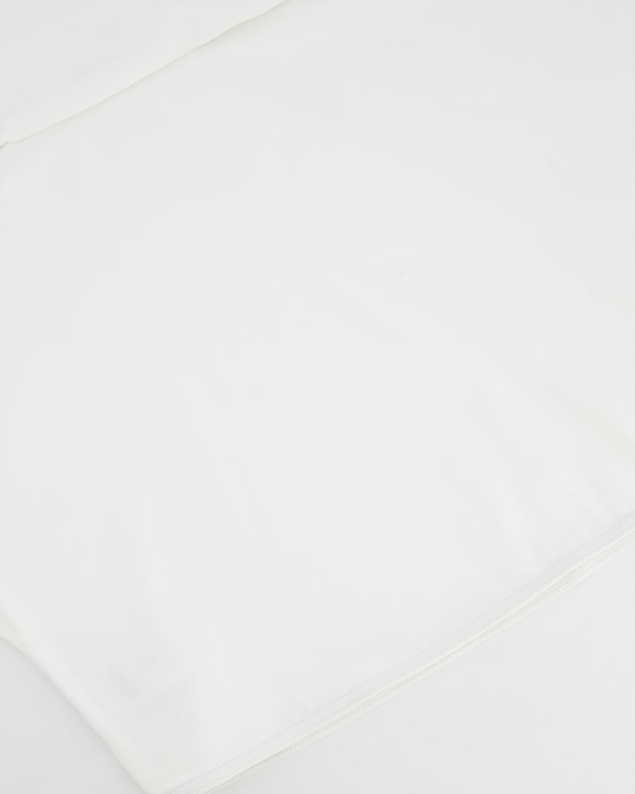 Alaia White Cropped Short-Sleeved Turtleneck Top Size FR 38 (UK 10)